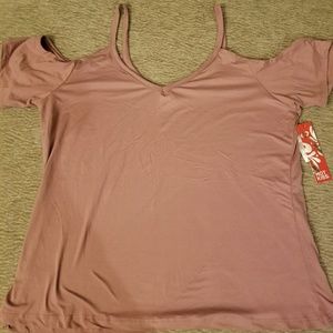 Mauve cold shoulder Top